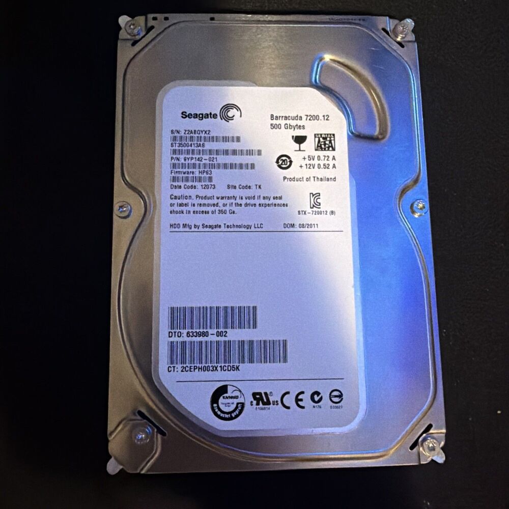 Seagate Barracuda 7200.12 ST3500413AS 500 GB 3.5" SATA III Hard Drive